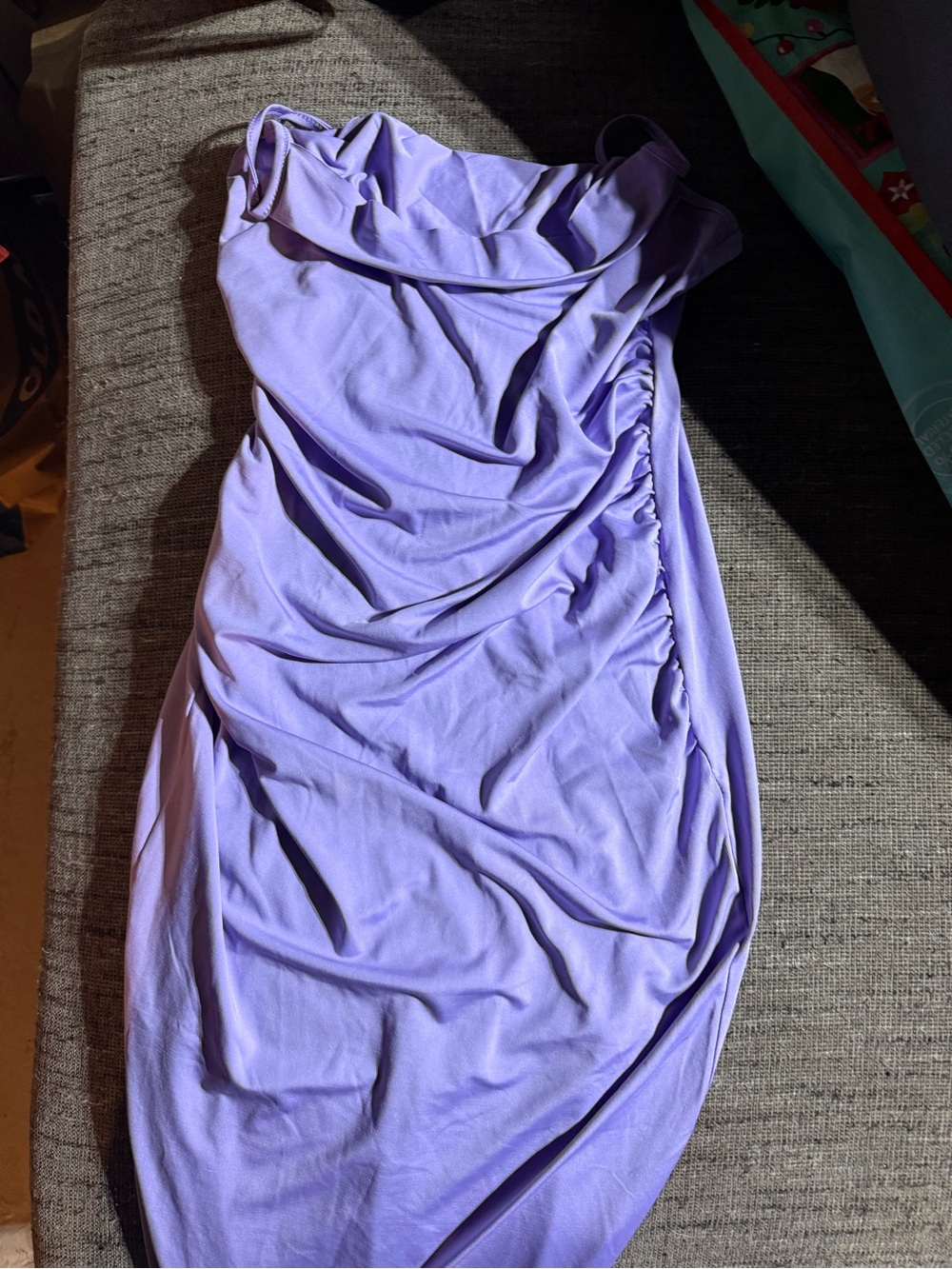 Amazon Essentials Lilac Ruched Midi Dress